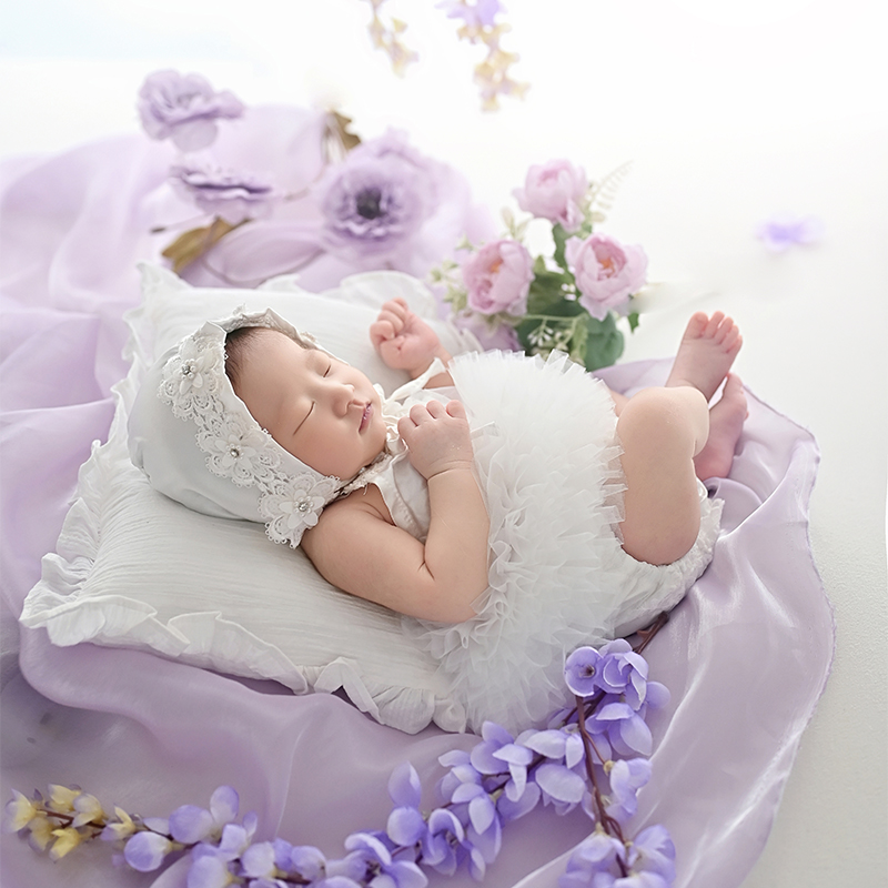Infant Photography Props Outfit - Pasgeboren fotografie-outfit babymeisje kanten hoed en