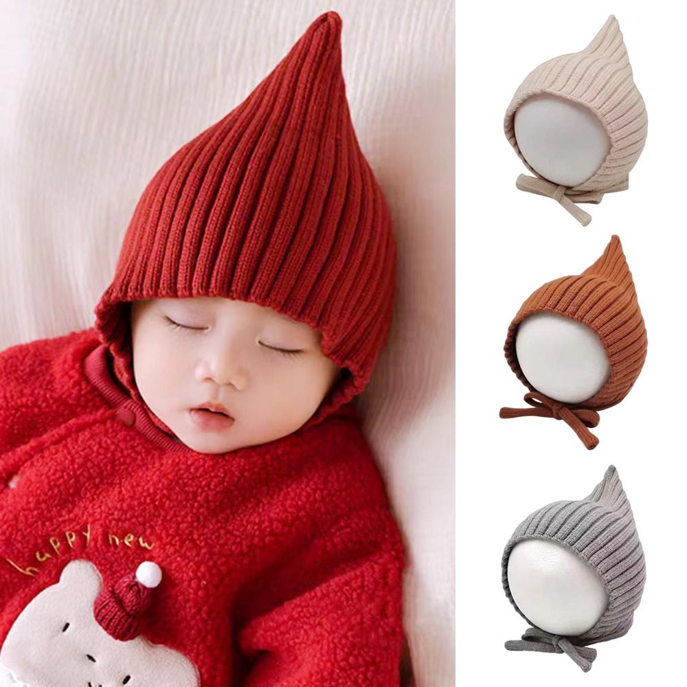 Infant Beanie Hat With Ears - Leuke effen kleur babymutsje Winter warm