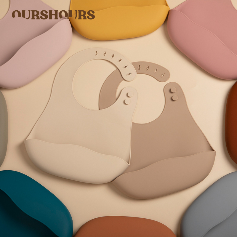 Waterproof Baby Bibs Silicone - Siliconen Slabbetjes Bpa Gratis Effen Kleur