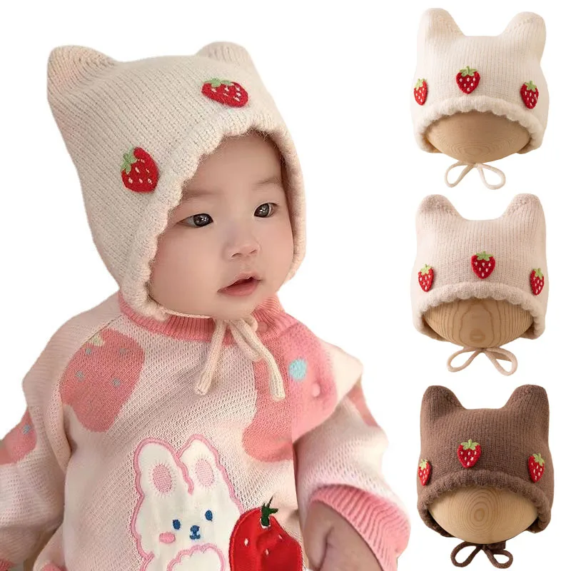 Infant Beanie Hat With Ears - Nieuwe herfst winter babymeisje hoed schattige