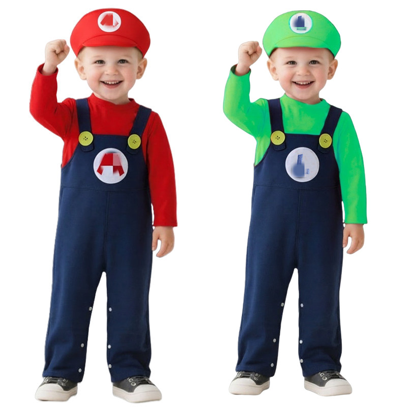Baby Clothes - Baby loodgieter kostuum rood groen anime