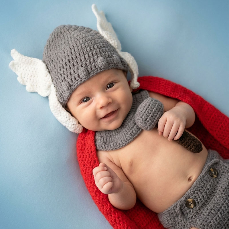Infant Photography Props Outfit - Pasgeboren fotografie rekwisieten Thor babykostuum Avengers