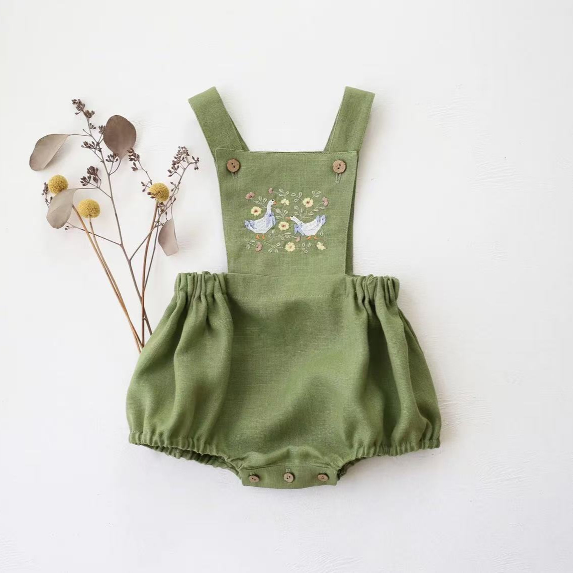 Landelijke stijl 2026 zomer ni - Baby Summer Linen Sleeveless Jumpsuit recensie en prijs