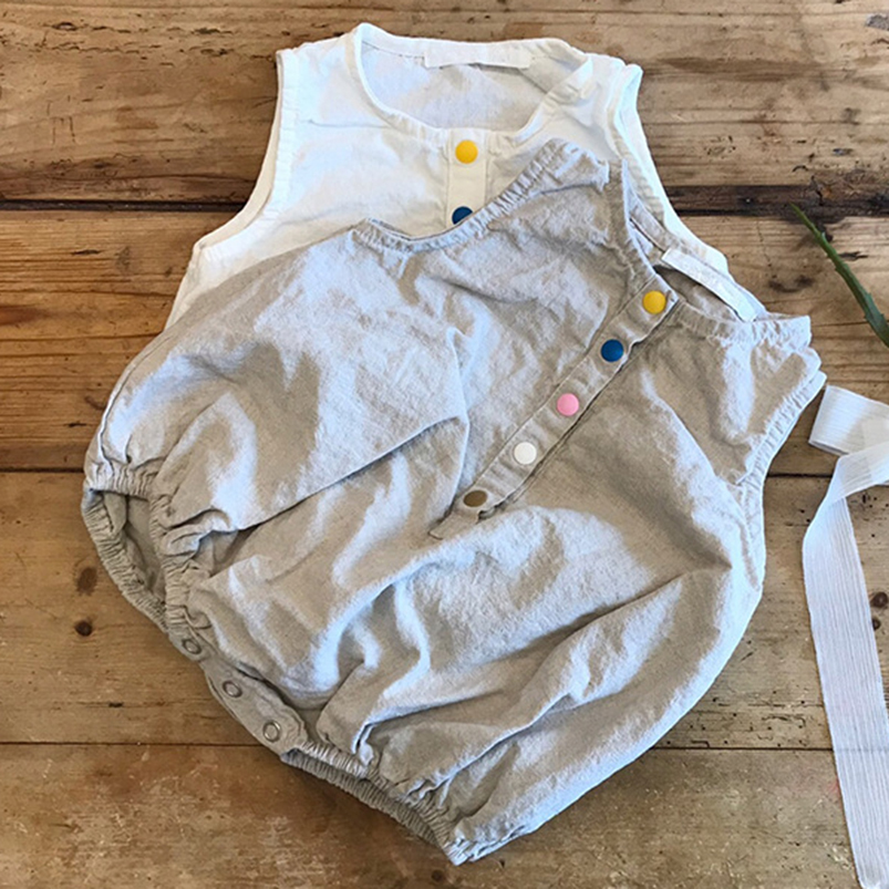 Linnen Katoenen Jongens Romper - Baby Summer Linen Sleeveless Jumpsuit recensie en prijs