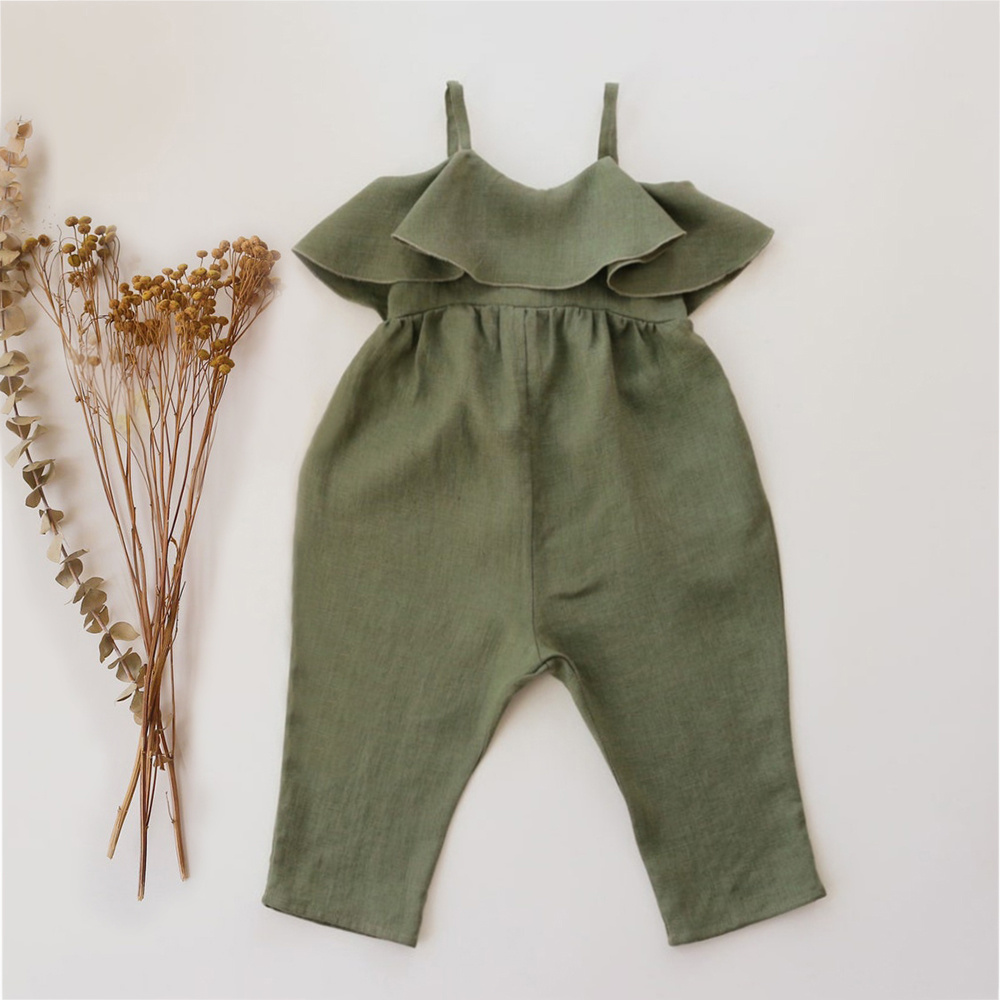 Baby Meisje Zomer Kleding Baby - Baby Summer Linen Sleeveless Jumpsuit recensie en prijs