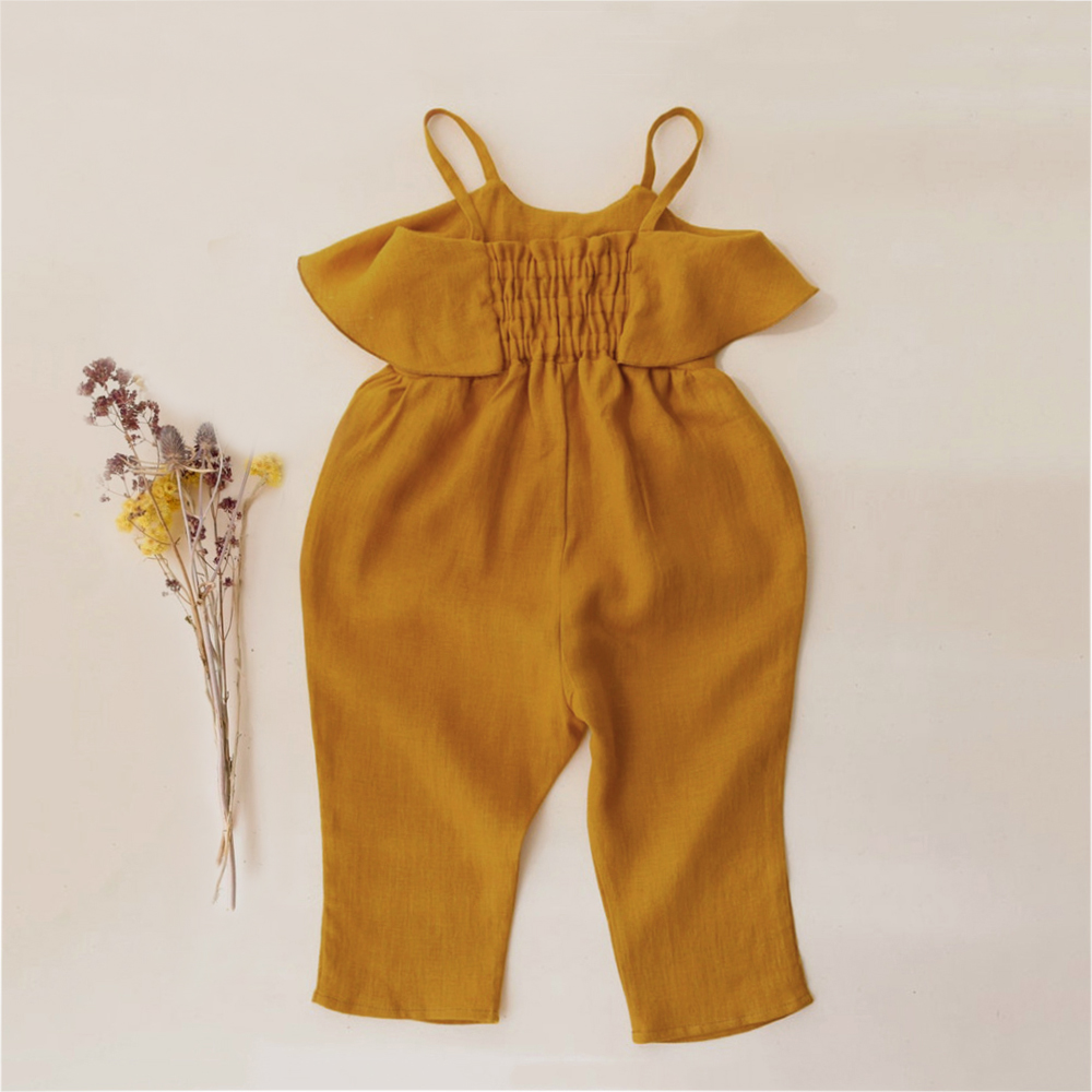 Baby Meisje Zomer Kleding Baby - Baby Summer Linen Sleeveless Jumpsuit recensie en prijs