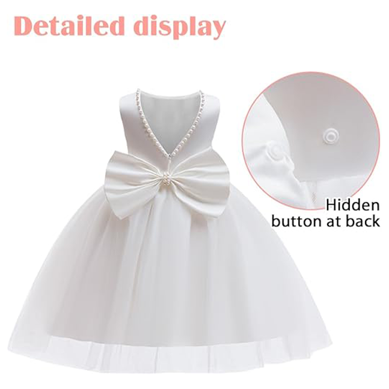 Meisjes elegante witte communi - Toddler Girl Tulle Party Dress recensie en prijs