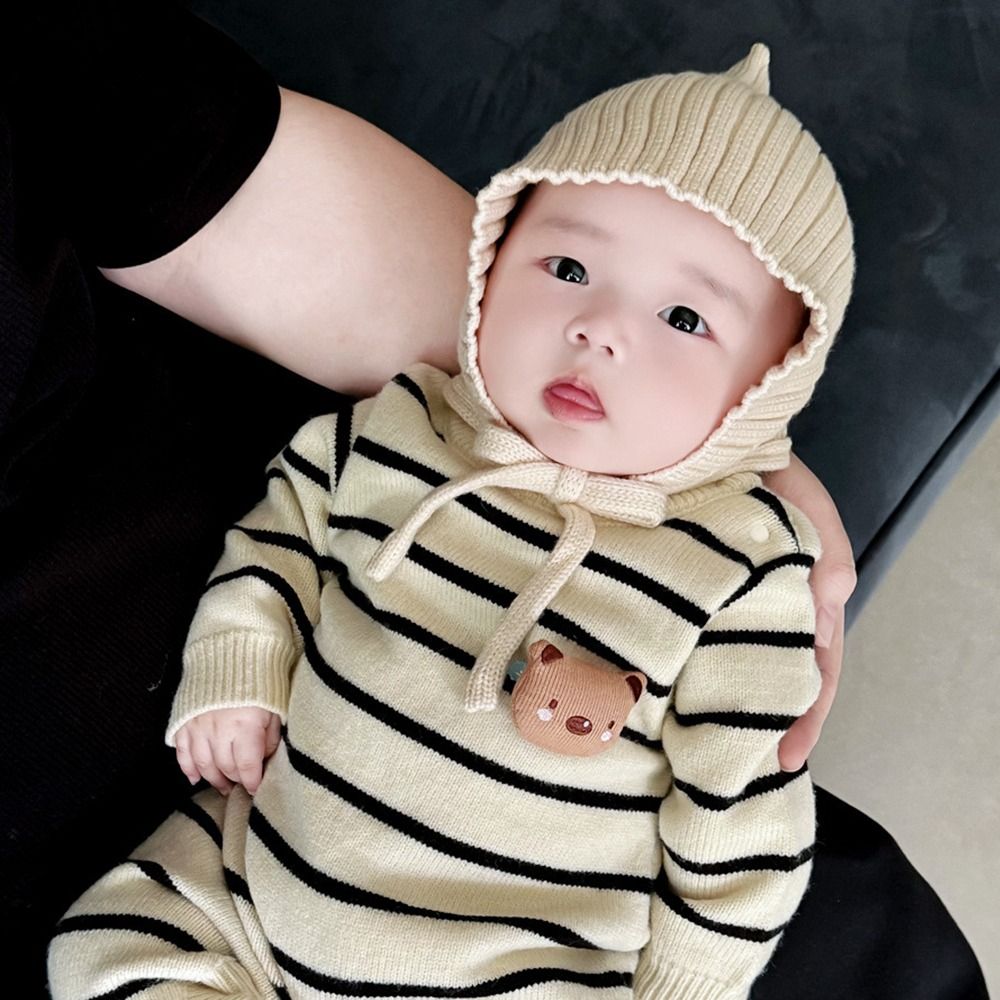Leuke effen kleur babymutsje W - Infant Beanie Hat With Ears recensie en prijs