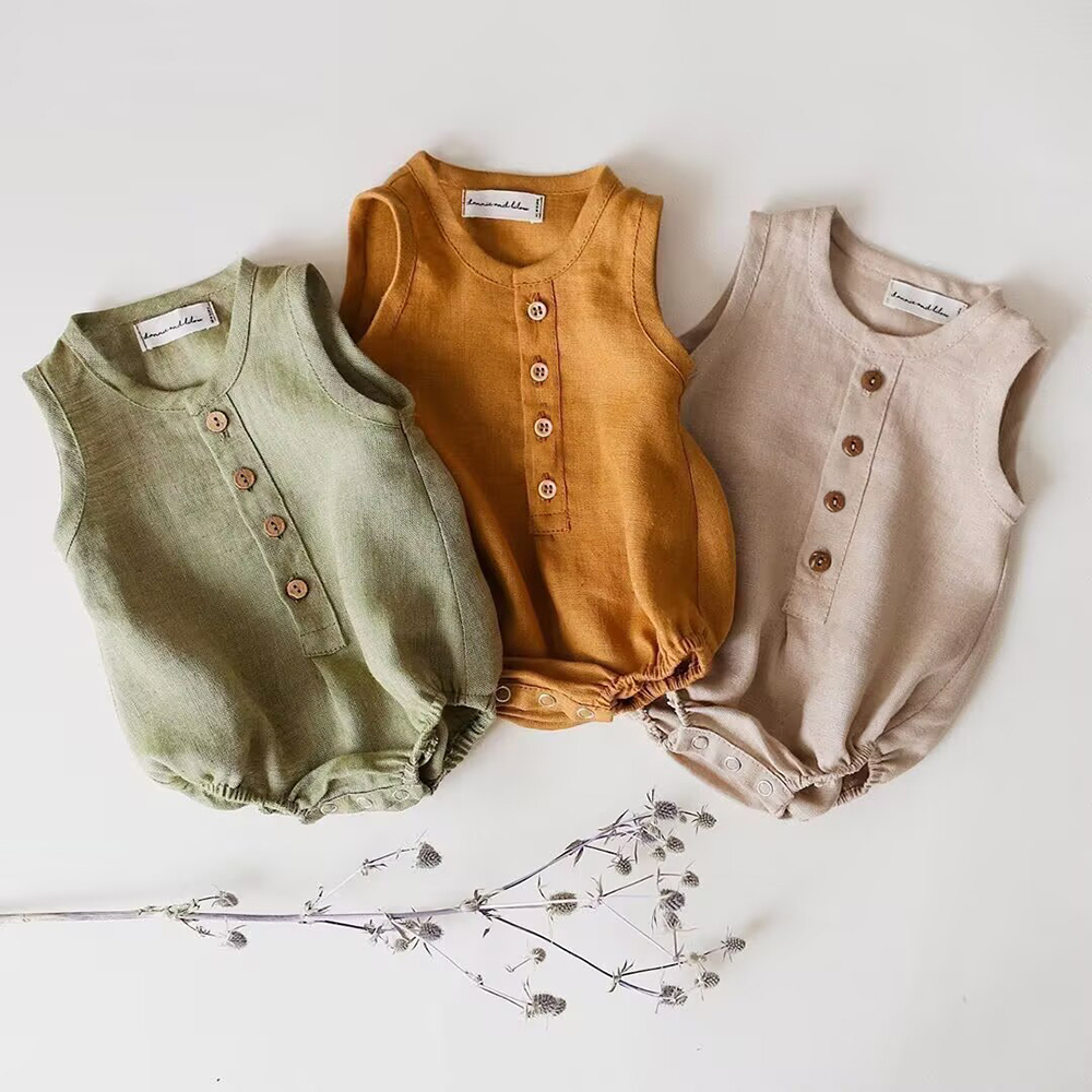 Pasgeboren Baby Jongens Linnen - Baby Summer Linen Sleeveless Jumpsuit recensie en prijs